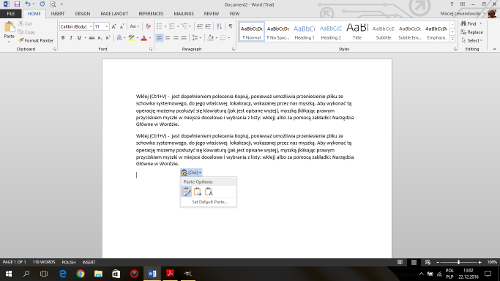 Tworzenie dokumentów w Microsoft Word 2013