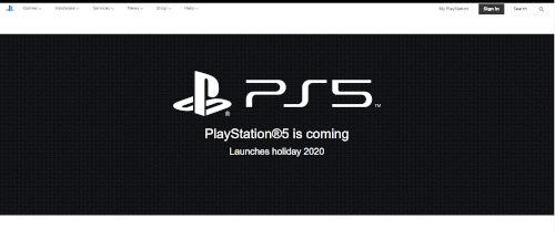 Oficjalna strona Sony PlayStation 5